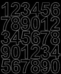 Naklejka cyfry samoprzylepne 4,5 cm naklejki czarny matowy.