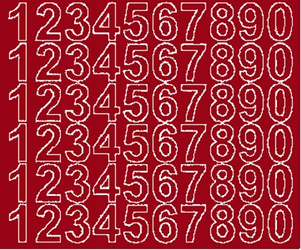 Naklejka cyfry samoprzylepne 3 cm naklejki ciemno czerwony matowy