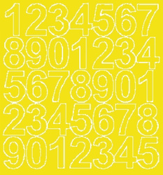 Naklejka cyfry samoprzylepne 4 cm naklejki żółty z połyskiem