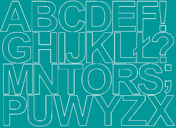 Naklejka litery samoprzylepne 8 cm naklejki turkusowy matowy