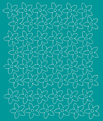 Naklejka na ścianę kwiaty 3 cm kwiatki 48 sztuk turkusowy połysk