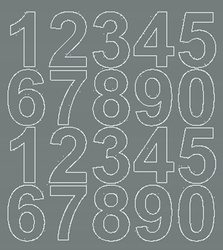 Naklejka cyfry samoprzylepne 5 cm naklejki szary z połyskiem.