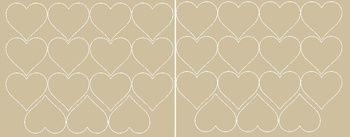 Naklejki serca walentynki 6 cm naklejka 30 sztuk beżowy połysk