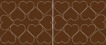 Naklejki serca walentynki 7 cm naklejka 24 szt brązowy połysk