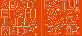 Naklejka litery samoprzylepne 5 cm naklejki pomarańczowy połysk