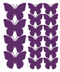 Naklejka na ścianę motyle naklejki 32 sztuki fioletowy matowy