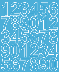 Naklejki cyfry samoprzylepne 4,5 cm jasnoniebieski z połyskiem