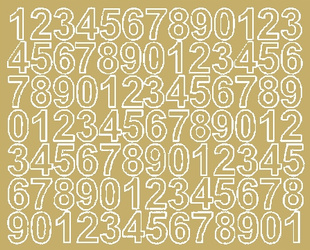 Naklejka cyfry samoprzylepne 2.5 cm naklejki  złoty z połyskiem