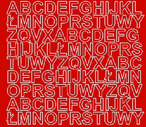 Naklejka litery samoprzylepne 2 cm naklejki czerwony z połyskiem