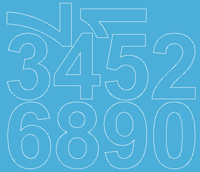 Naklejki cyfry samoprzylepne 8 cm jasnoniebieski matowy