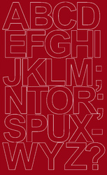 Naklejka litery samoprzylepne 12 cm ciemno czerwony połysk