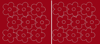 Naklejka na ścianę okno kwiaty 18 szt. ciemno czerwony połysk