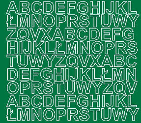 Naklejka litery samoprzylepne 2 cm naklejki zielony z połyskiem