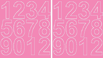 Naklejka cyfry samoprzylepne 7 cm naklejki różowy z połyskiem