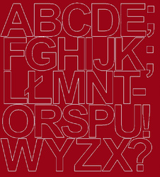 Naklejka litery samoprzylepne 10 cm ciemno czerwony połysk