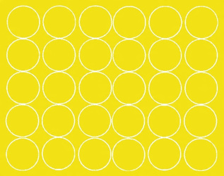 Naklejka koła 8 cm naklejki kółka kropki 30 sztuk żółty matowy