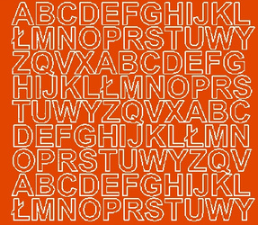 Naklejka litery samoprzylepne 2 cm naklejki pomarańczowy połysk