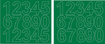 Naklejka cyfry samoprzylepne 6 cm naklejki zielony matowy