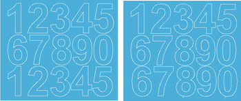 Naklejki cyfry samoprzylepne 6 cm jasnoniebieski matowy