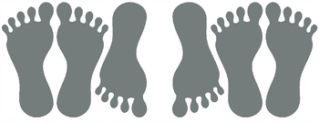 Naklejki stopy 6 szt. ścieżka sensoryczna szary matowy