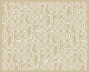 Naklejka cyfry samoprzylepne 2.5 cm naklejki beżowy z połyskiem