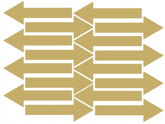 Naklejka strzałki 20x7 cm 16 sztuk naklejki złoty z połyskiem