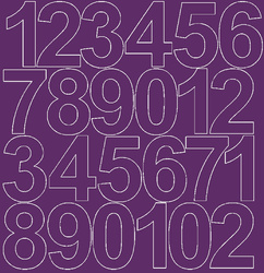 Naklejka cyfry samoprzylepne 12 cm naklejki fioletowy matowy