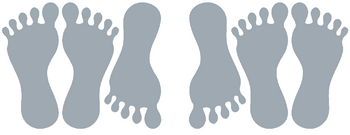 Naklejki stopy 6 szt. na podłogę ścieżka sensoryczna srebrny matowy