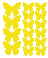 Naklejka na ścianę motyle naklejki 32 sztuki żółty matowy 70 mikronów.
