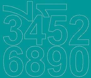 Naklejka cyfry samoprzylepne 8 cm naklejki turkusowy z połyskiem
