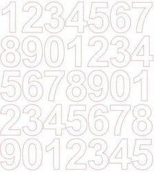 Naklejka cyfry samoprzylepne 4 cm naklejki biały matowy.