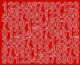 Naklejka cyfry samoprzylepne 2.5 cm naklejki czerwony matowy