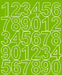 Naklejki cyfry samoprzylepne 4,5 cm limonkowy zielony matowy