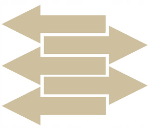 Naklejka strzałki 40x15 cm 5 sztuk naklejki beżowy matowy