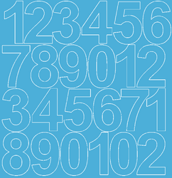 Naklejki cyfry samoprzylepne 12 cm jasnoniebieski z połyskiem