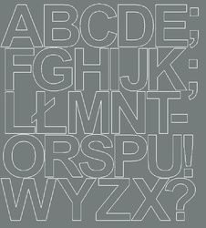 Naklejka litery samoprzylepne 10 cm naklejki szary z połyskiem