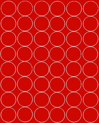 Naklejka koła 6 cm naklejki kółka kropki 48 szt czerwony matowy