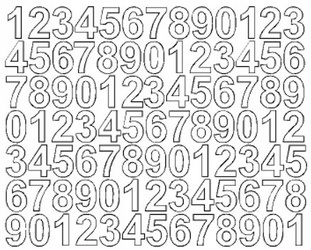 Naklejka cyfry samoprzylepne 2.5 cm naklejki białej matowej