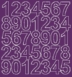 Naklejka cyfry samoprzylepne 4 cm naklejki fioletowy matowy