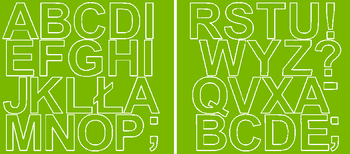 Naklejki litery samoprzylepne 5 cm limonkowy zielony matowy