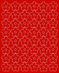 Naklejka na ścianę kwiaty 3 cm kwiatki 48 szt czerwony połysk