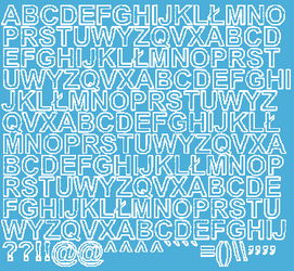 Naklejki litery samoprzylepne 1,5 cm jasnoniebieski matowy