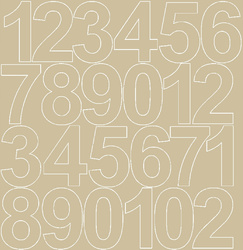 Naklejka cyfry samoprzylepne 12 cm naklejki beżowy matowy