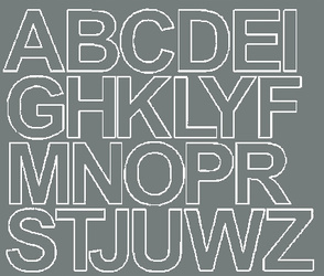 Naklejka litery samoprzylepne 4,5 cm naklejki szary z połyskiem