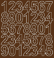 Naklejka cyfry samoprzylepne 4 cm naklejki brązowy z połyskiem