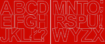 Naklejka litery samoprzylepne 6 cm naklejki czerwony matowy