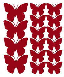 Naklejka na ścianę motyle naklejki 32 szt ciemno czerwony matowy