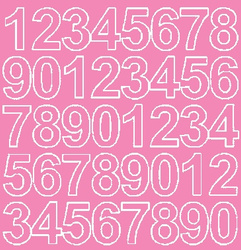 Naklejka cyfry samoprzylepne 3,5 cm naklejki różowy matowy