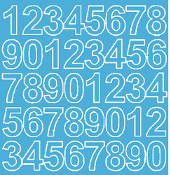 Naklejki cyfry samoprzylepne 3,5 cm jasnoniebieski matowy