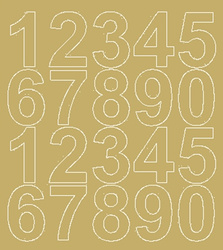 Naklejka cyfry samoprzylepne 5 cm naklejki złoty z połyskiem.